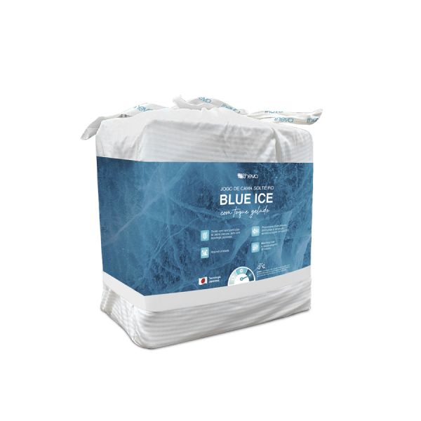 JOGO DE CAMA BLUE ICE COM TOQUE GELADO